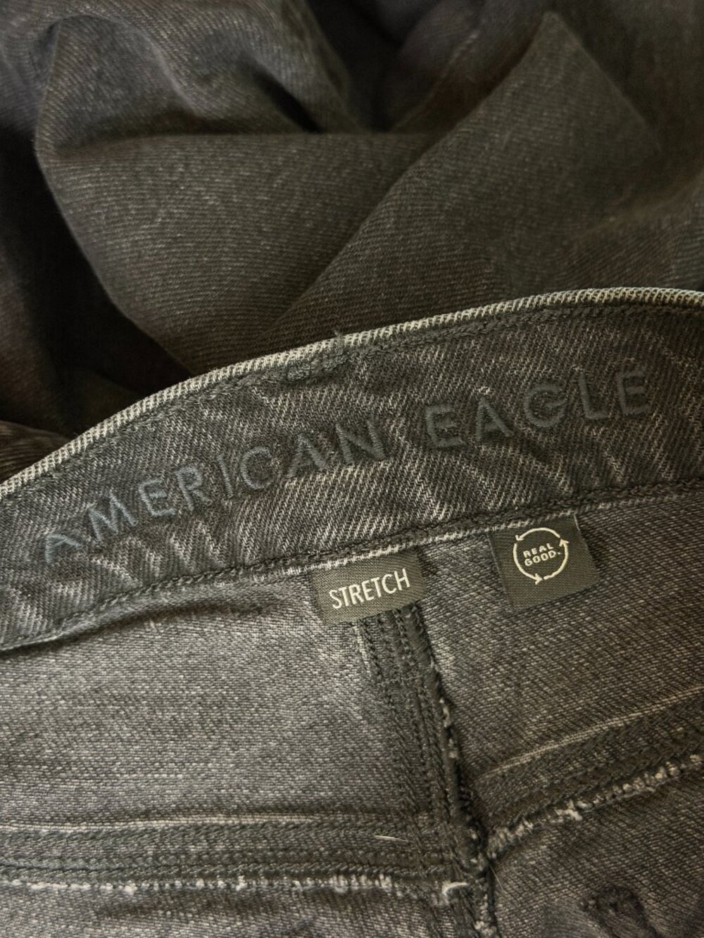 American Eagle Outfitters Real Good Stretch Distressed Jeans Women Black 000 - Picture 5 of 7